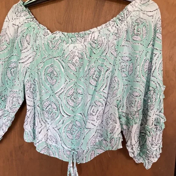 LC Lauren Conrad peasant boho vibe top casual printed cottagecore XXL - Picture 7 of 17